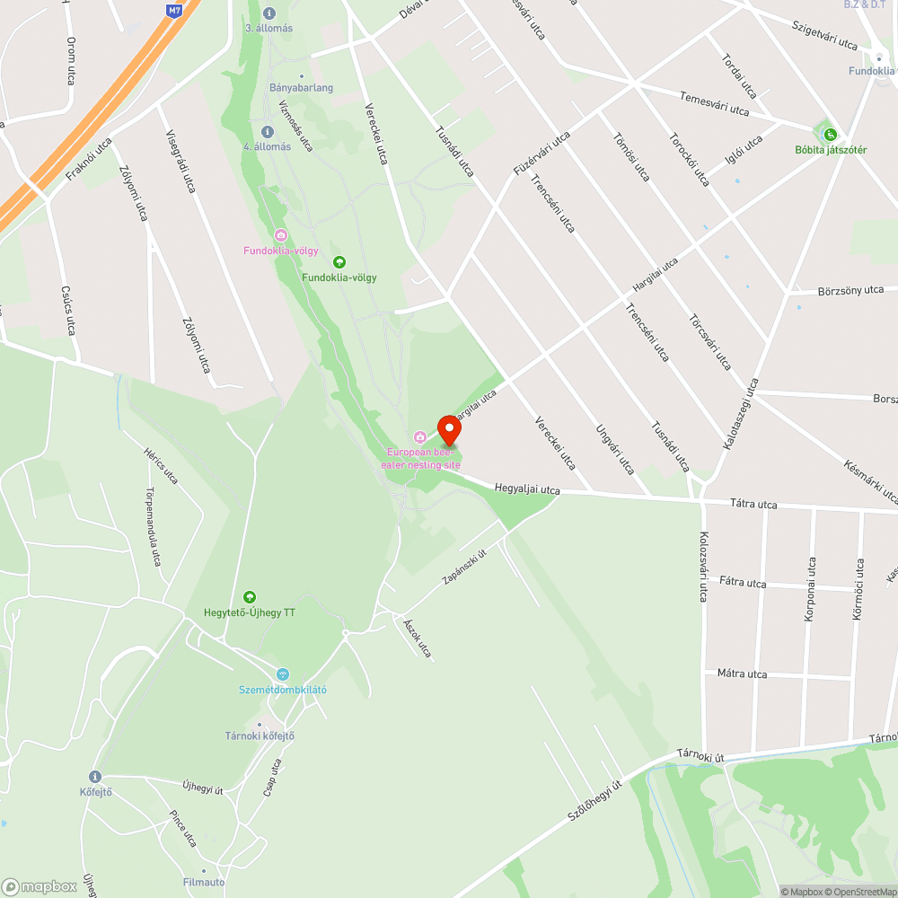 Szemét lerakat-Hegyaljai utca bejelentés helye