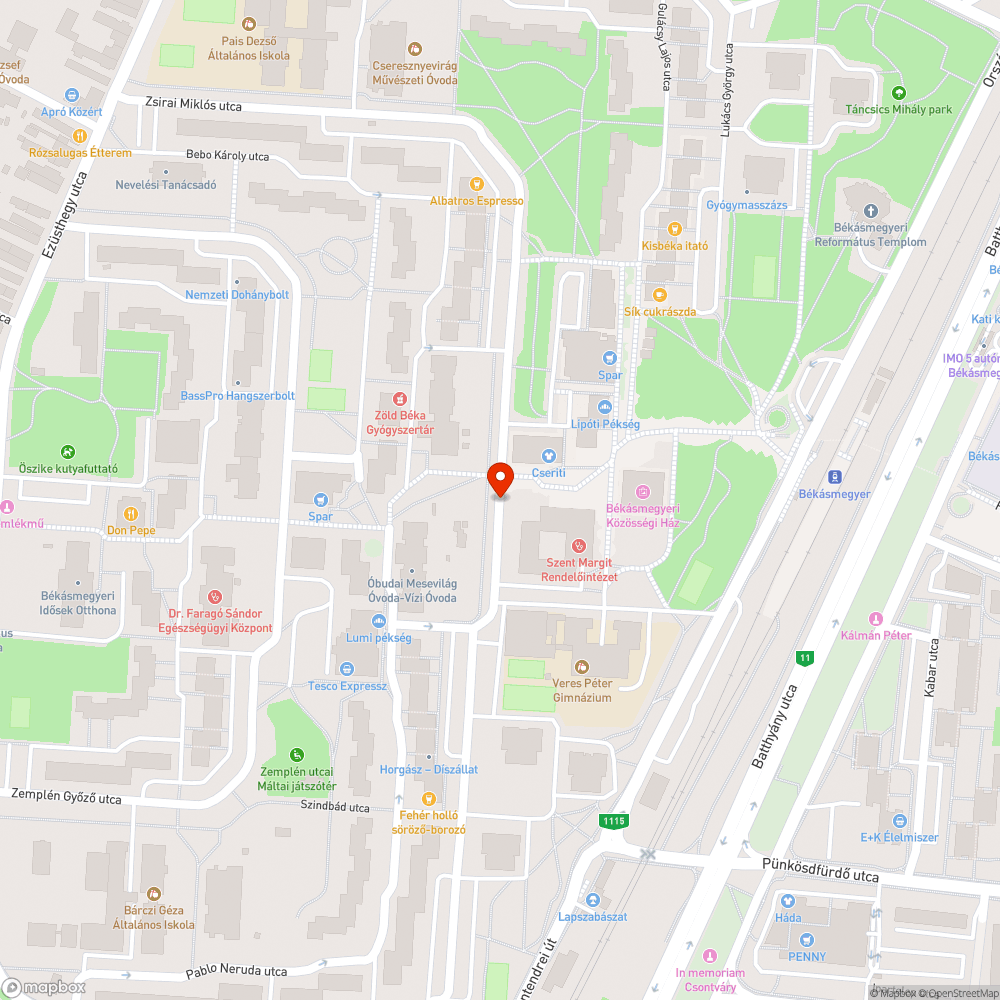 Méretes kátyúk bejelentés helye