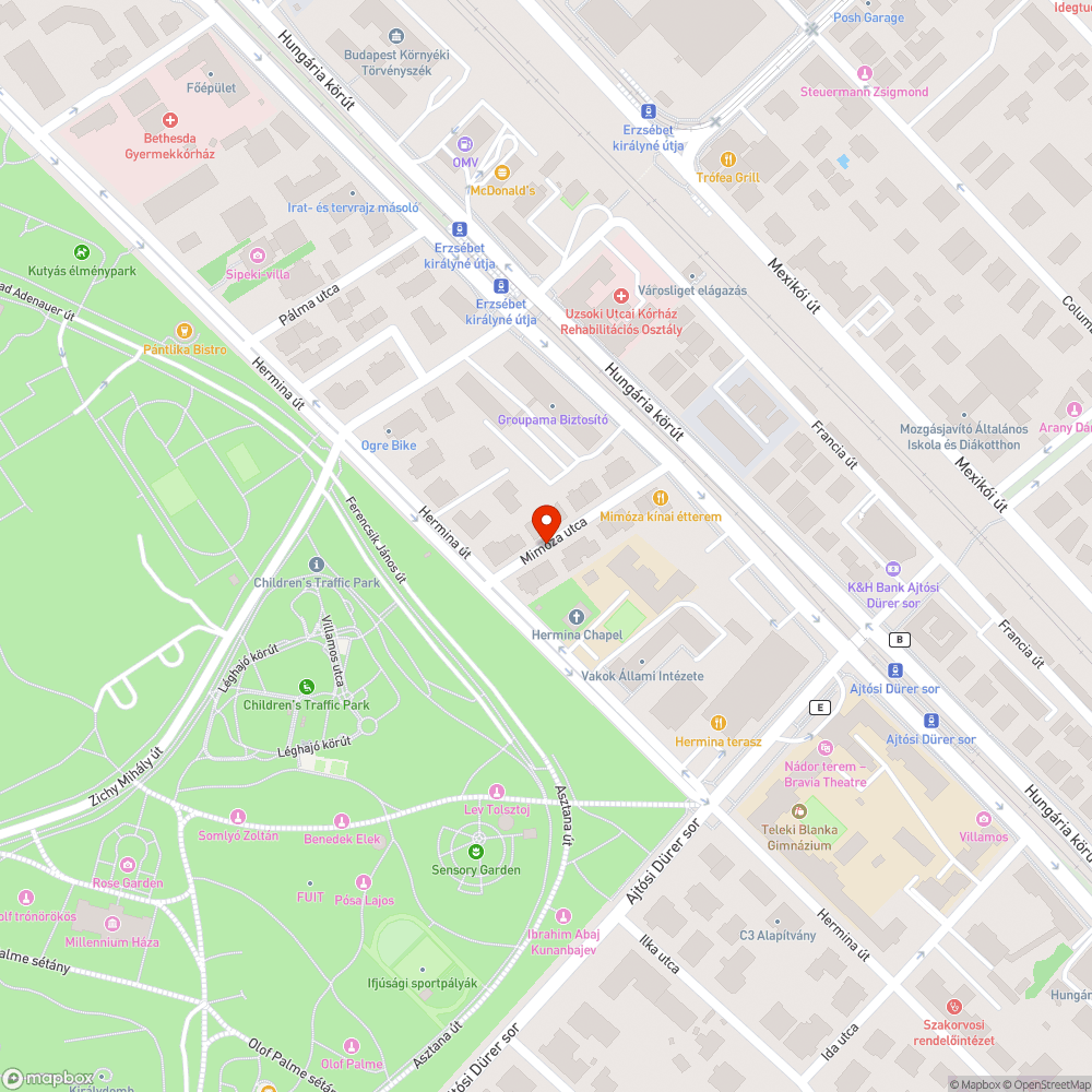 Úthiba bejelentés helye