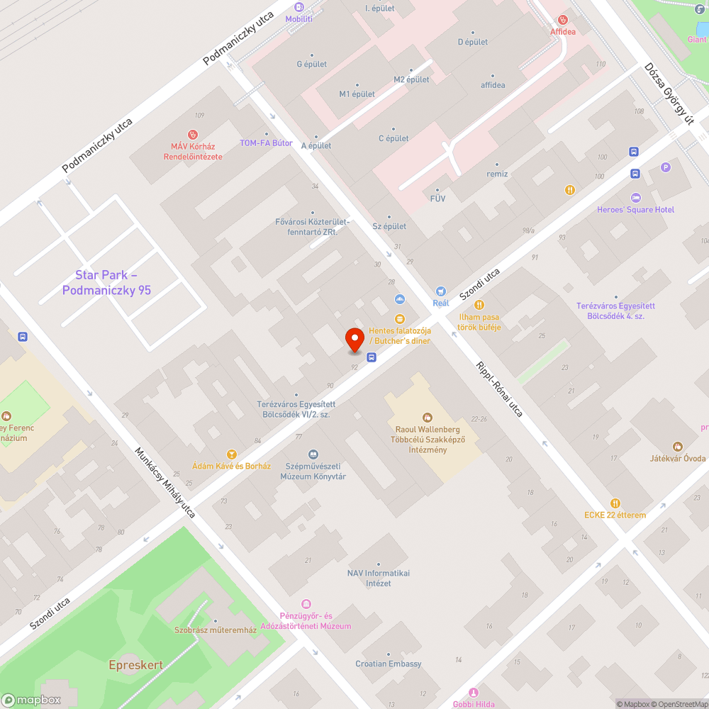 Lezárt járda bejelentés helye