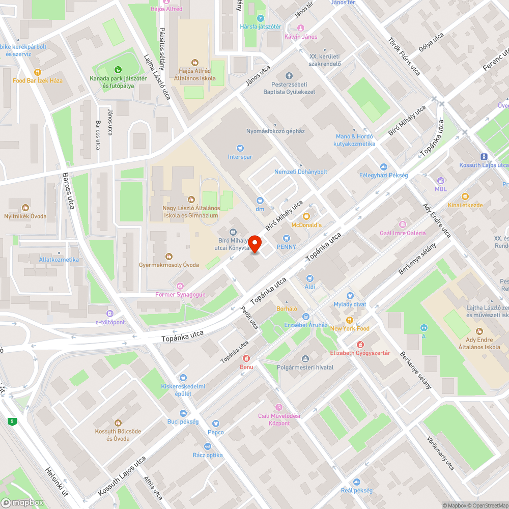 Kiszáradt fa bejelentés helye