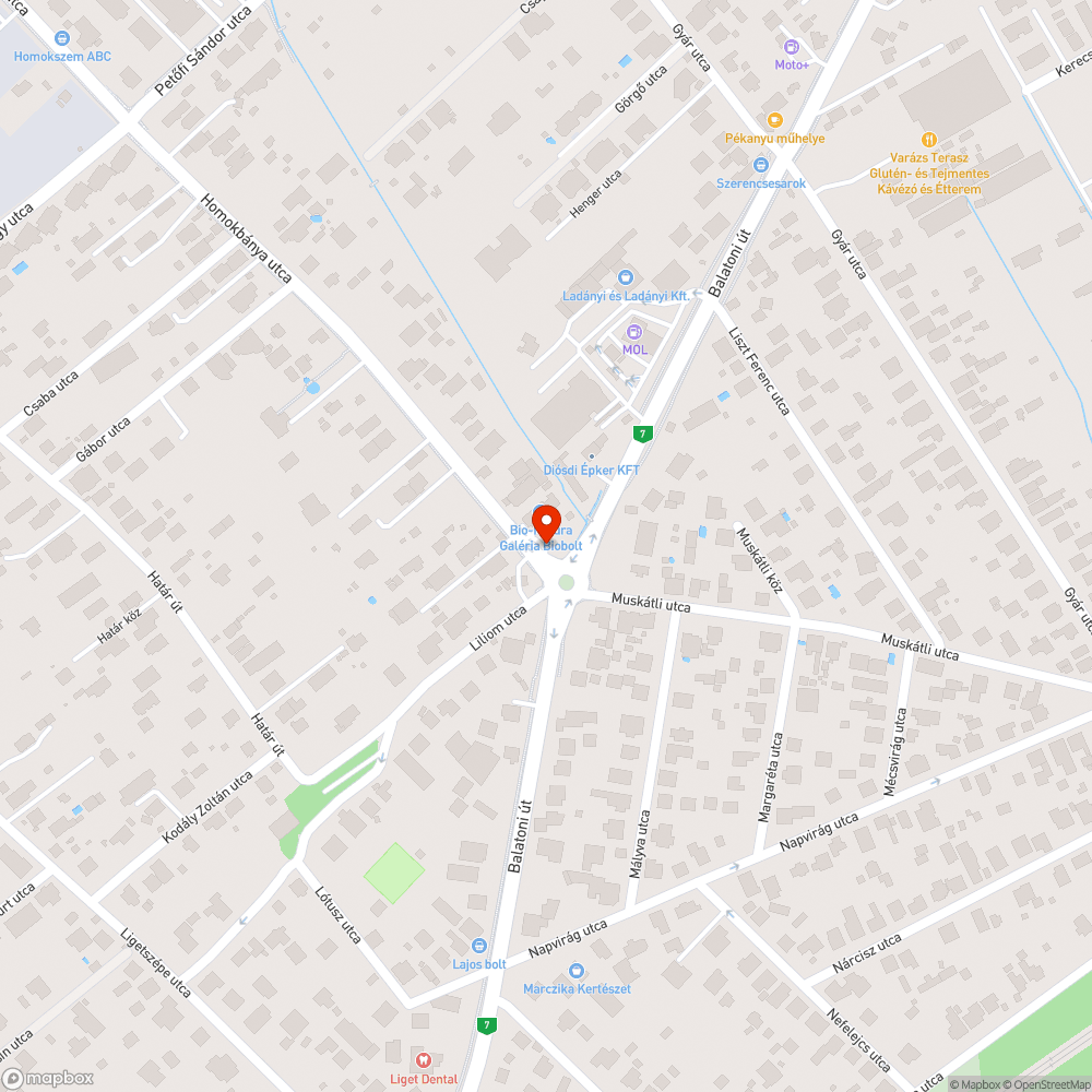 Diósd Homokbánya utca-7 sz főút találkozasa bejelentés helye
