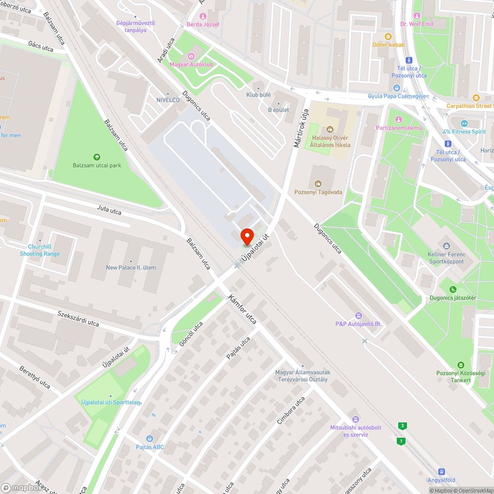 Járdán álló autó bejelentés helye