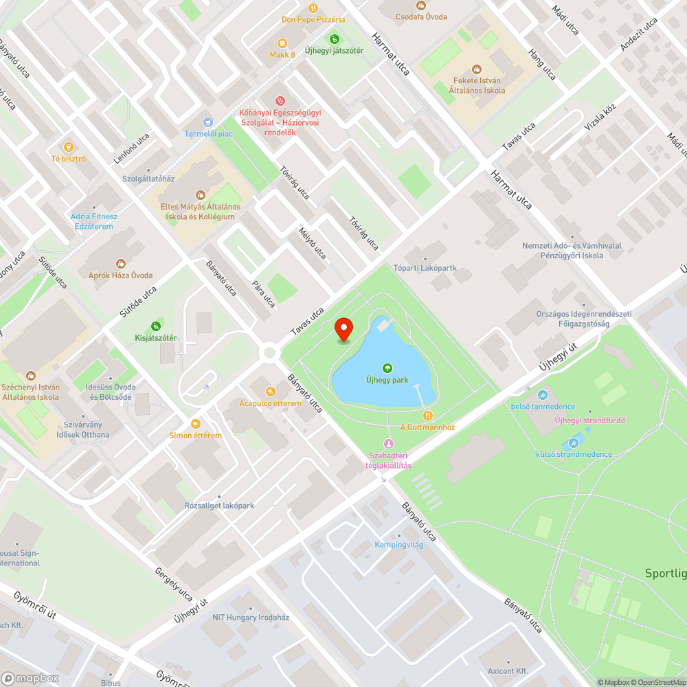 Egy megrongált pad bejelentés helye