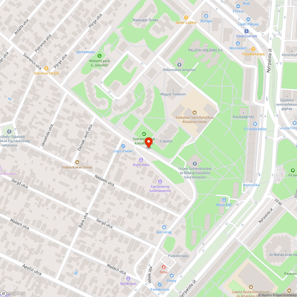 Eltömődött víznyelő bejelentés helye