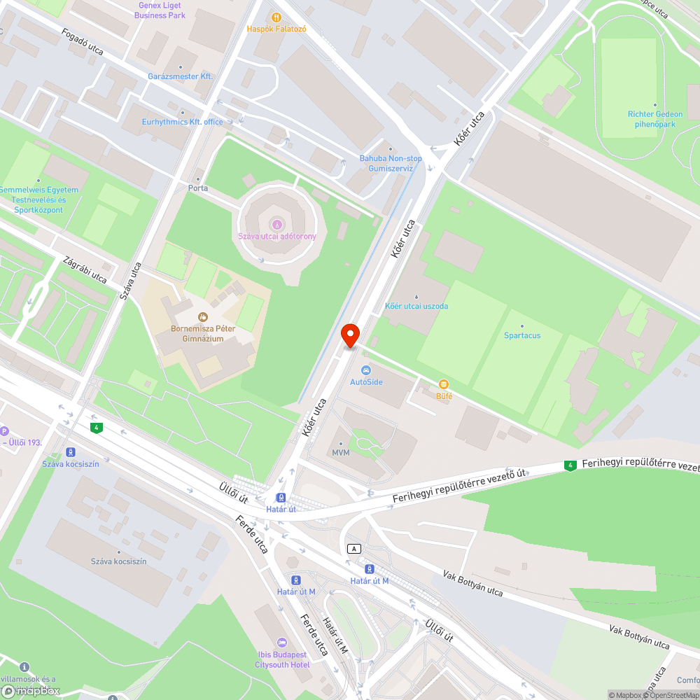 Vasoszlopok bejelentés helye