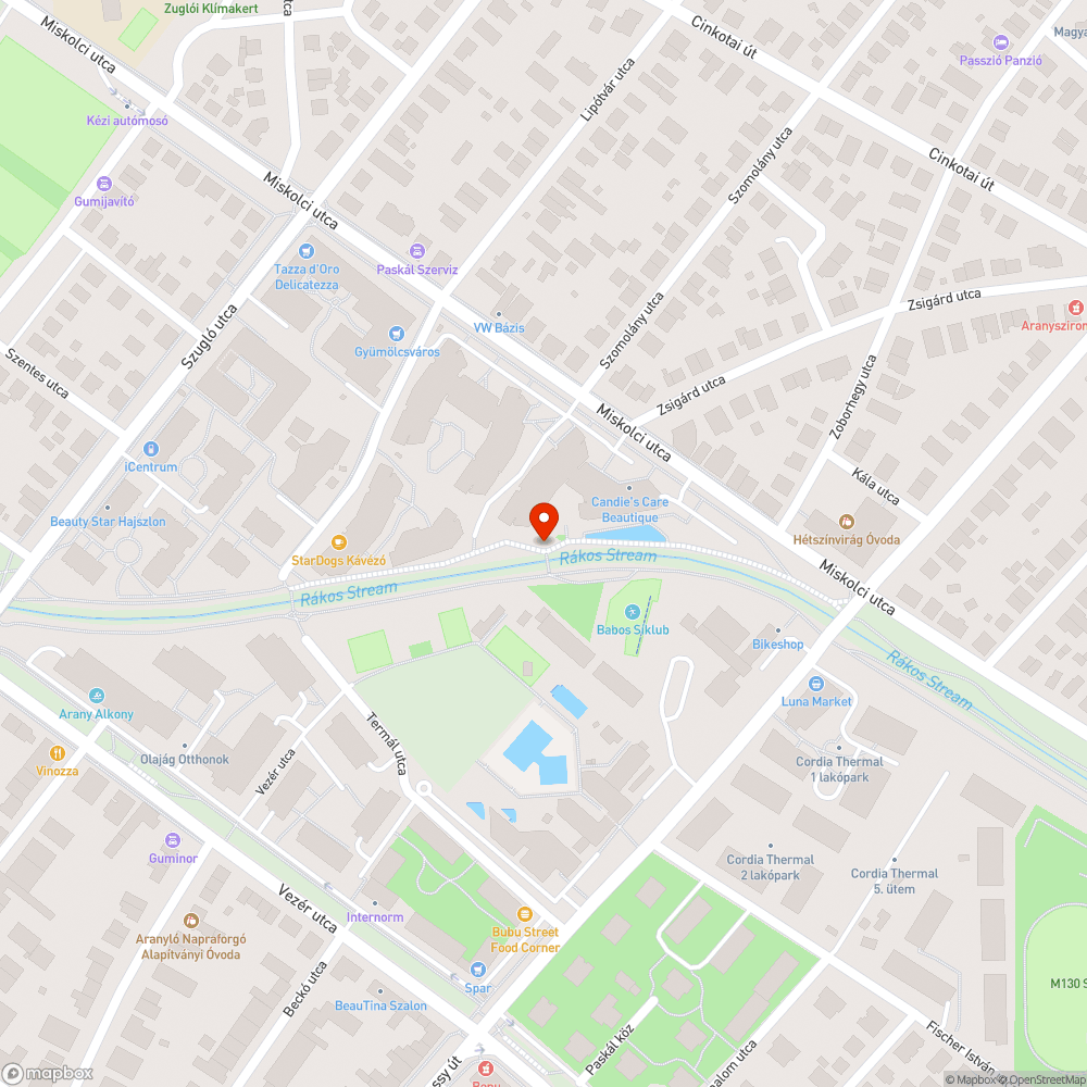 Elszáradt fák a Radó Dezső parkban bejelentés helye