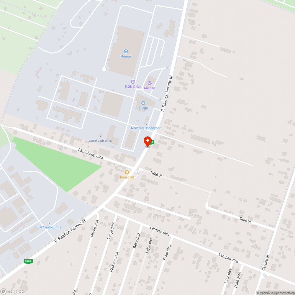 Kátyús út a megálló előtt bejelentés helye