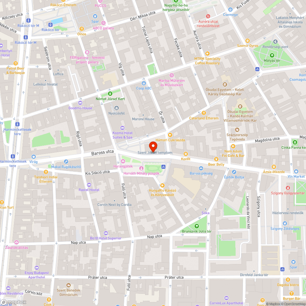 Hiányzó pad karfa a Horváth Mihály téren bejelentés helye