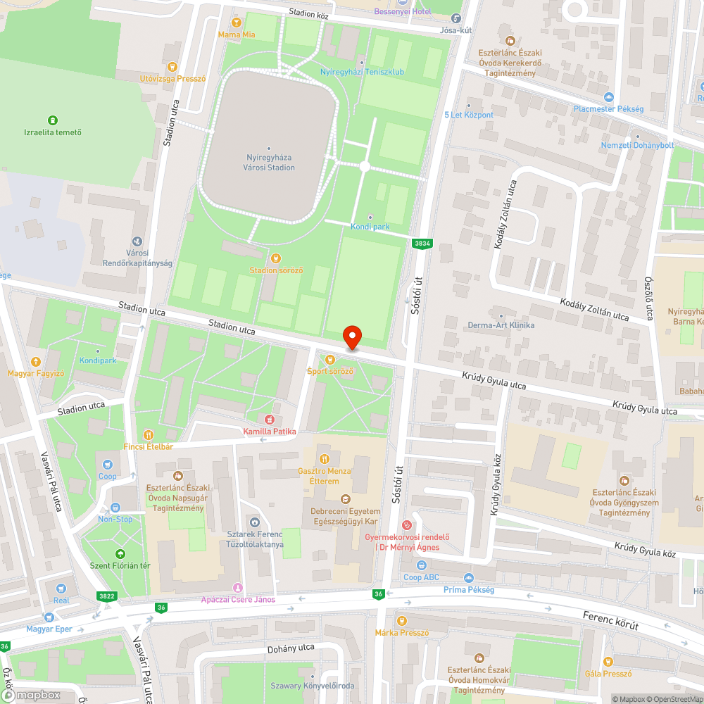 Autósok által tönkretett zöldfelület bejelentés helye