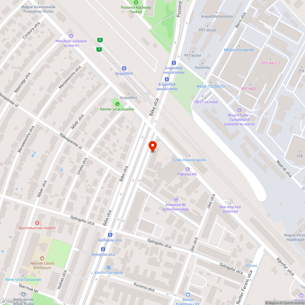 Kiszáradt fa bejelentés helye