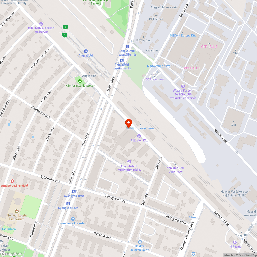 Kiszáradt fa bejelentés helye