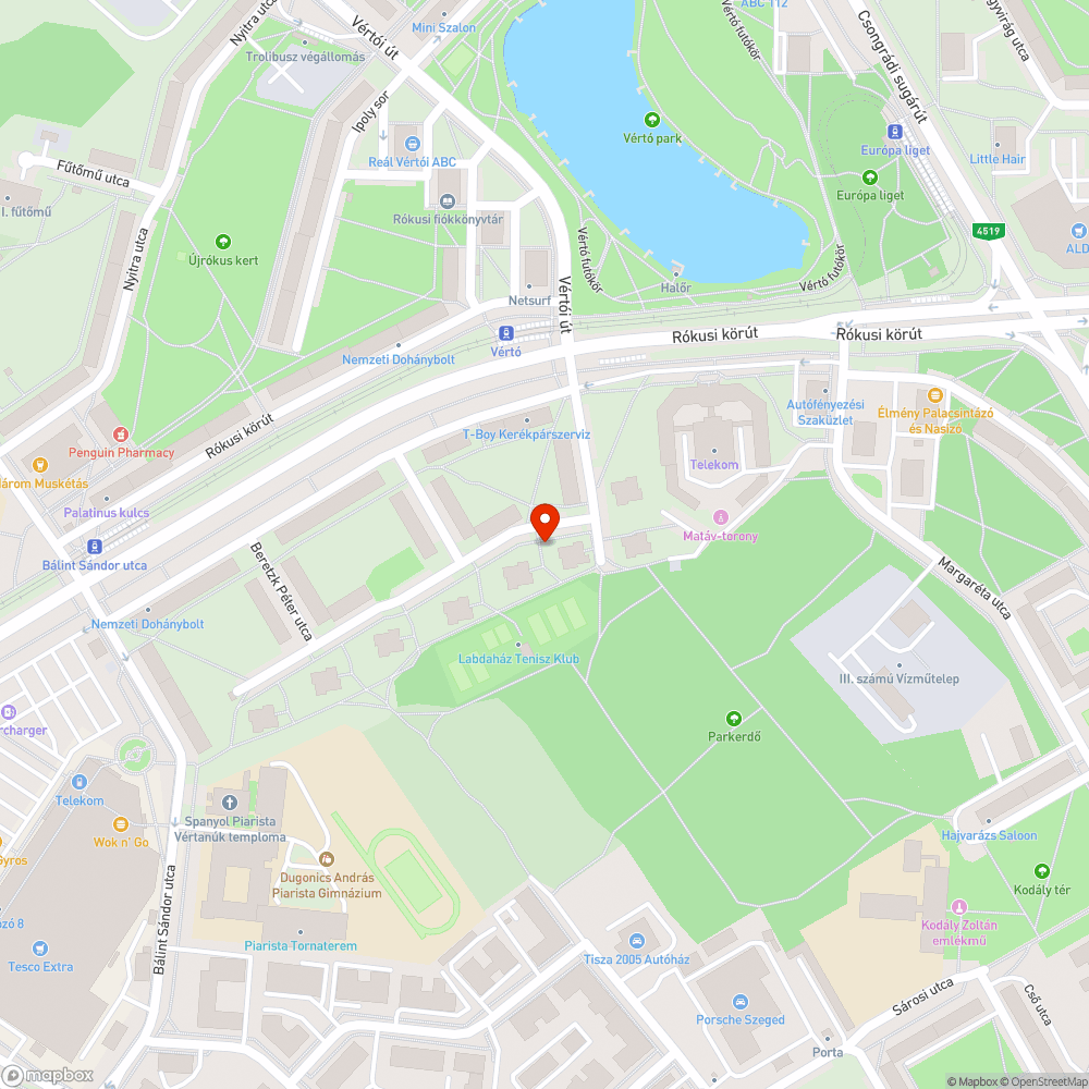 Törött pad bejelentés helye