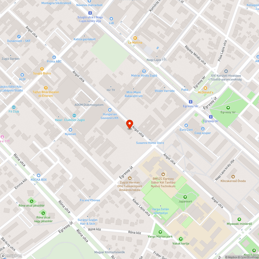 Kiszáradt fák az Angol utcán bejelentés helye