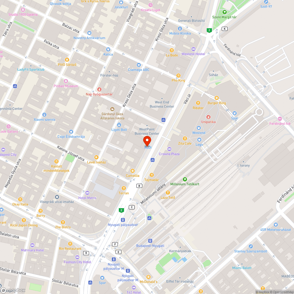 Szemetes Váci út bejelentés helye