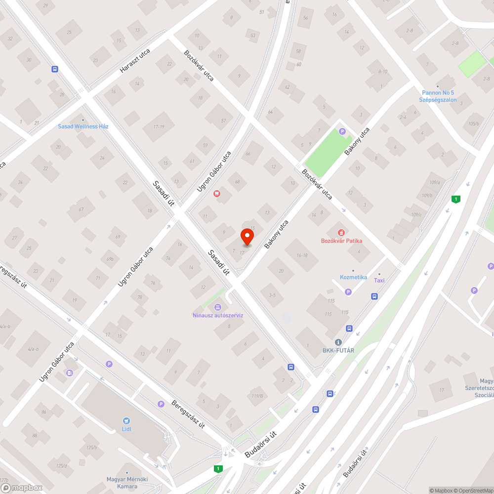 Fehér Hyundai Bakony utca bejelentés helye