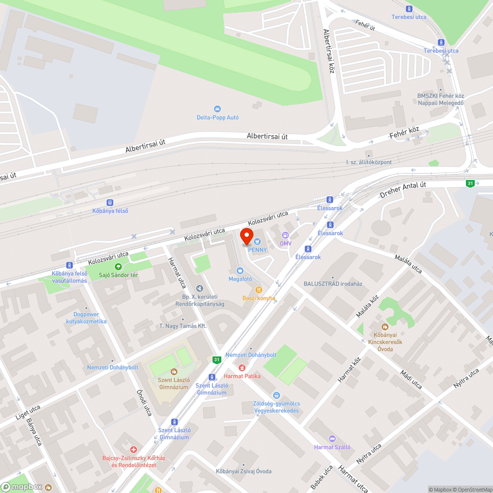 Elhagyott jármű bejelentés helye