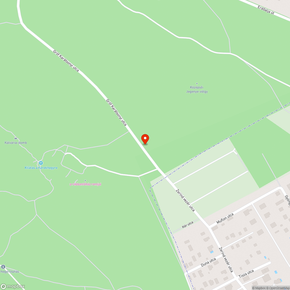 Hulladék az erdő szélén bejelentés helye