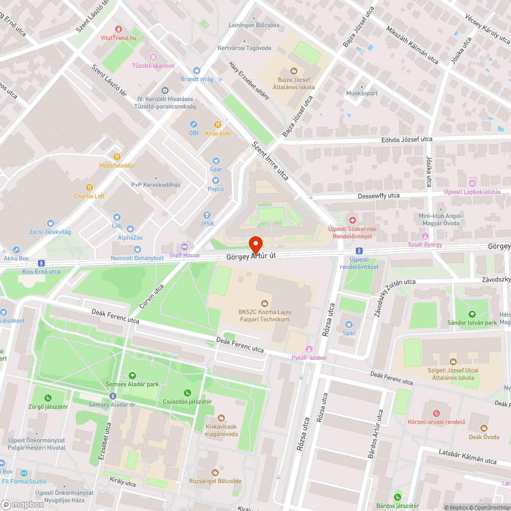 Elhunyt sün a Görgey Artúr út szélén bejelentés helye