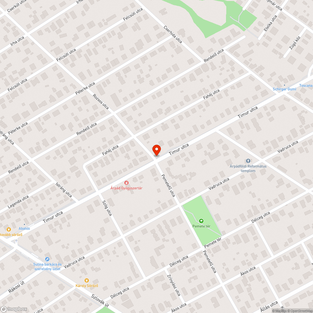 Budapest XVI. ker., Timur utca bejelentés helye