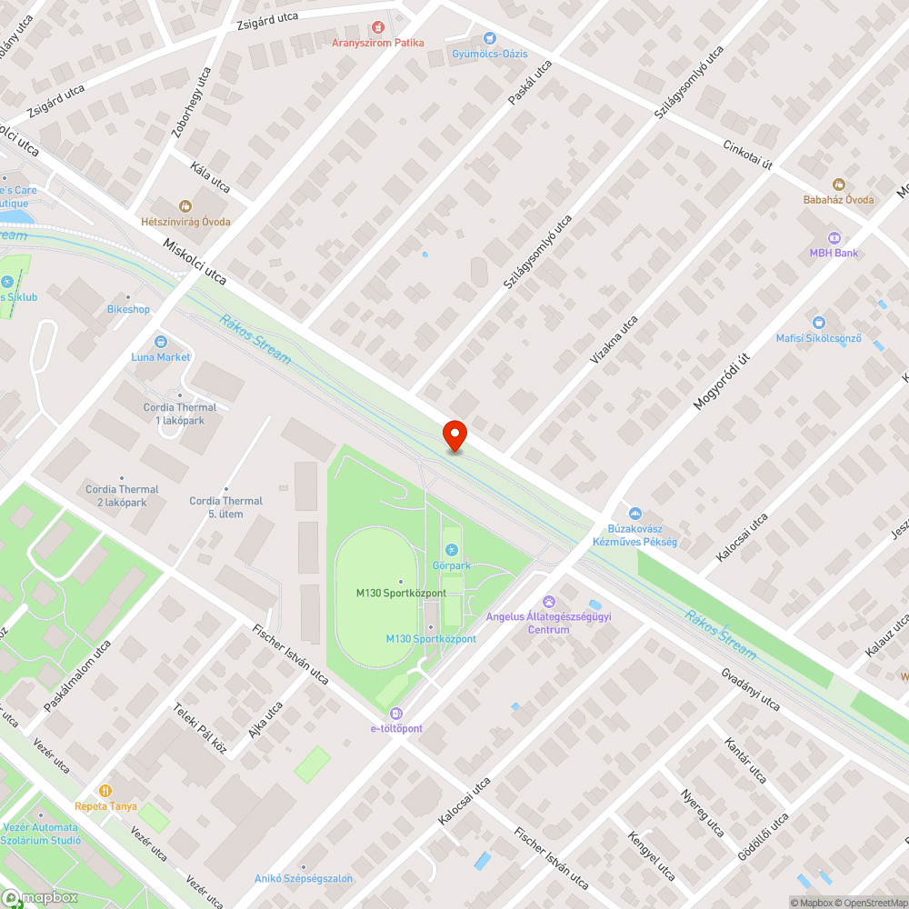 Bevásárlókocsi a patakban bejelentés helye