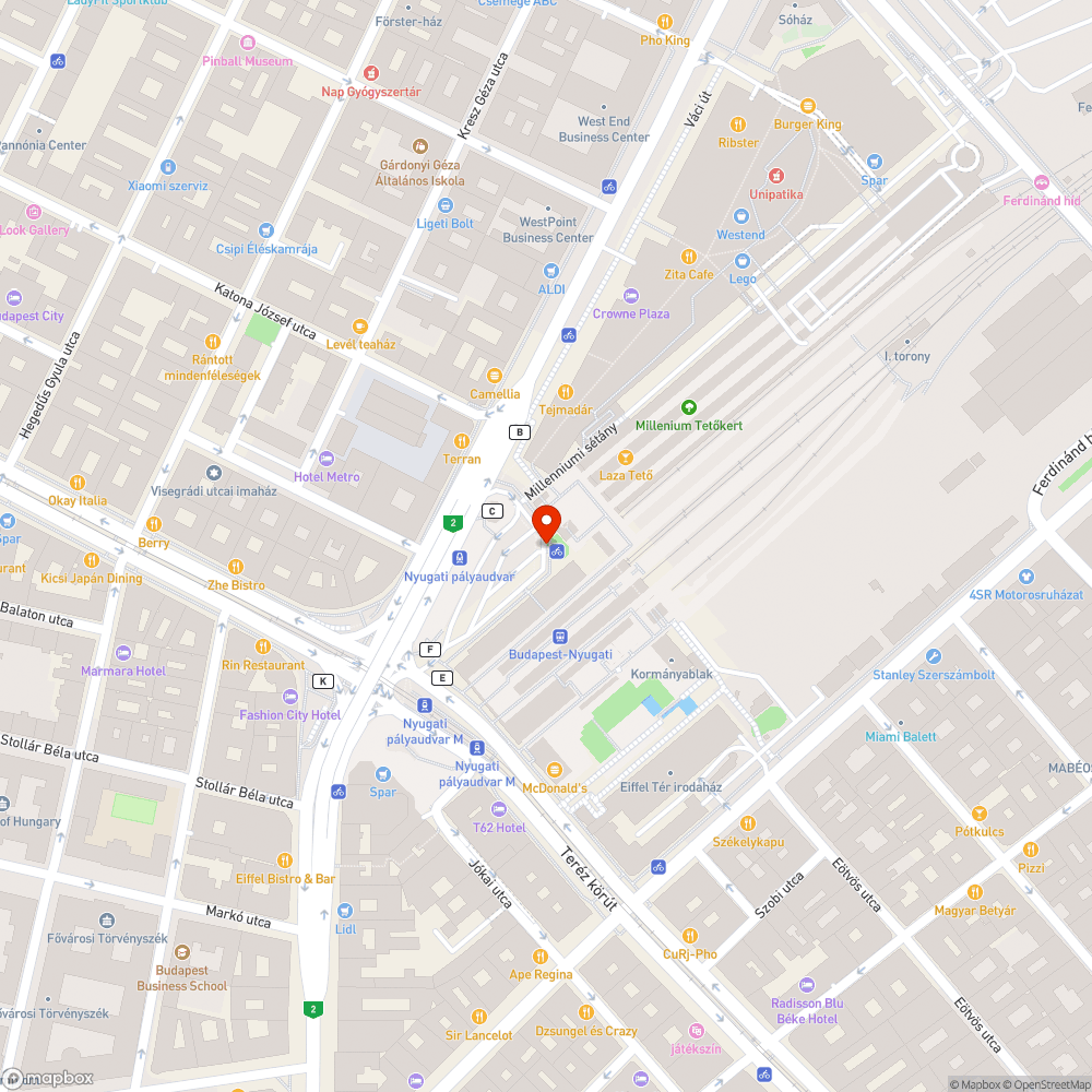 Megdőlt tábla, megtört beton forgalmiterelő bejelentés helye