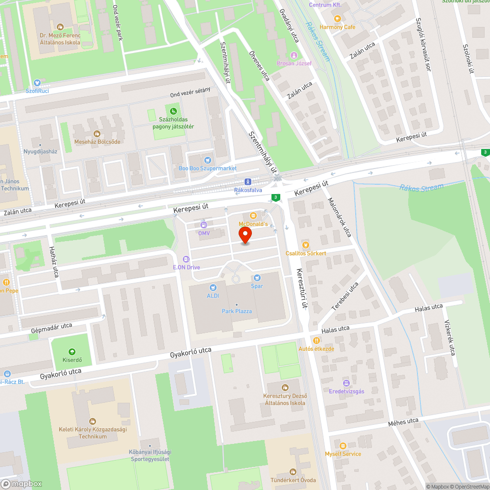 Elhagyott jármű bejelentés helye