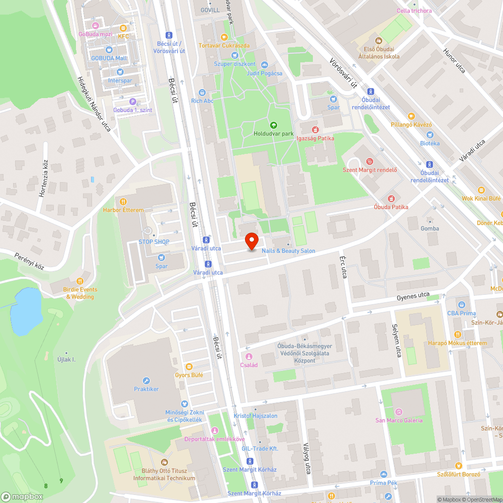 Kátyúk bejelentés helye