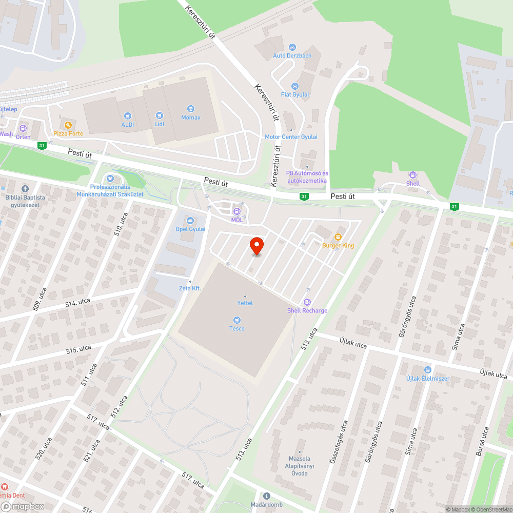 Gázszag bejelentés helye