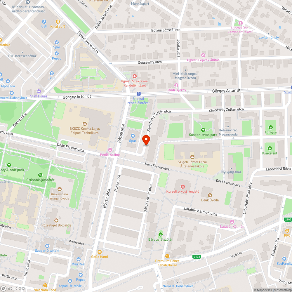 Járdára lógó fa bejelentés helye