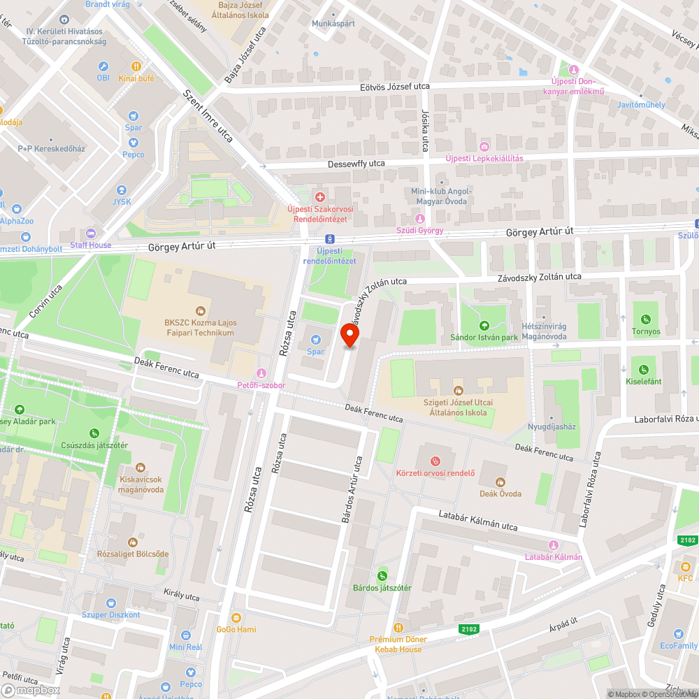 Elhagyott autó a parkolóban bejelentés helye