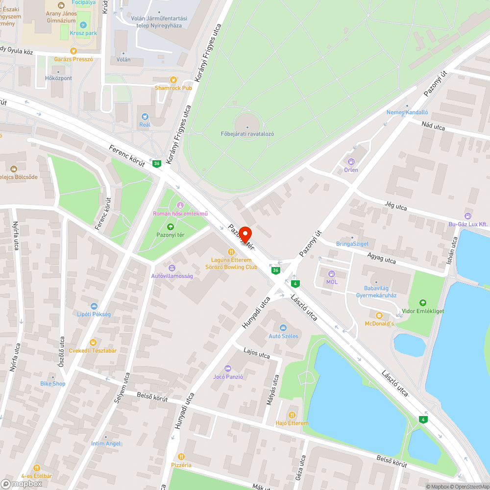 Szét nyílt út bejelentés helye