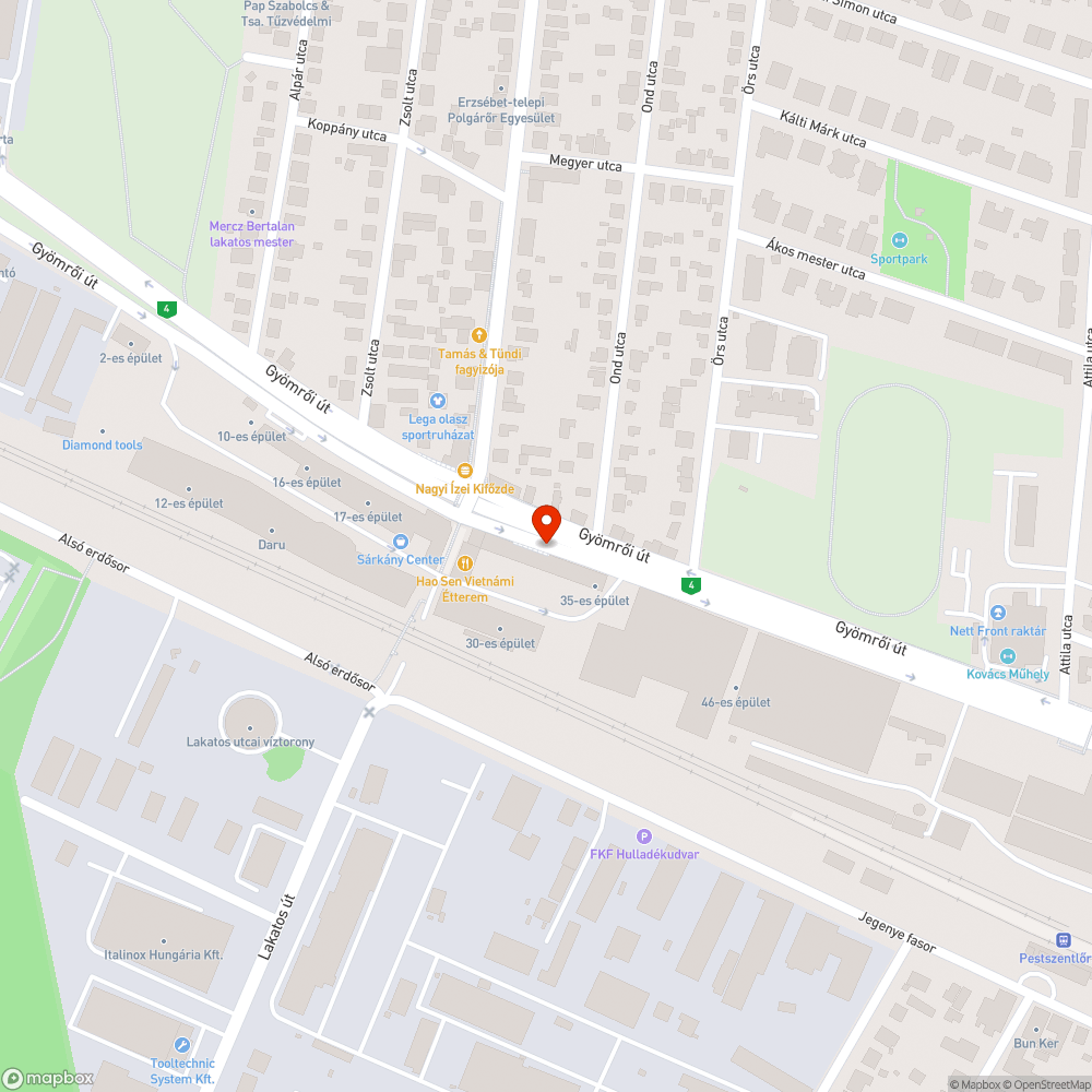 Leégett szemeteskuka bejelentés helye