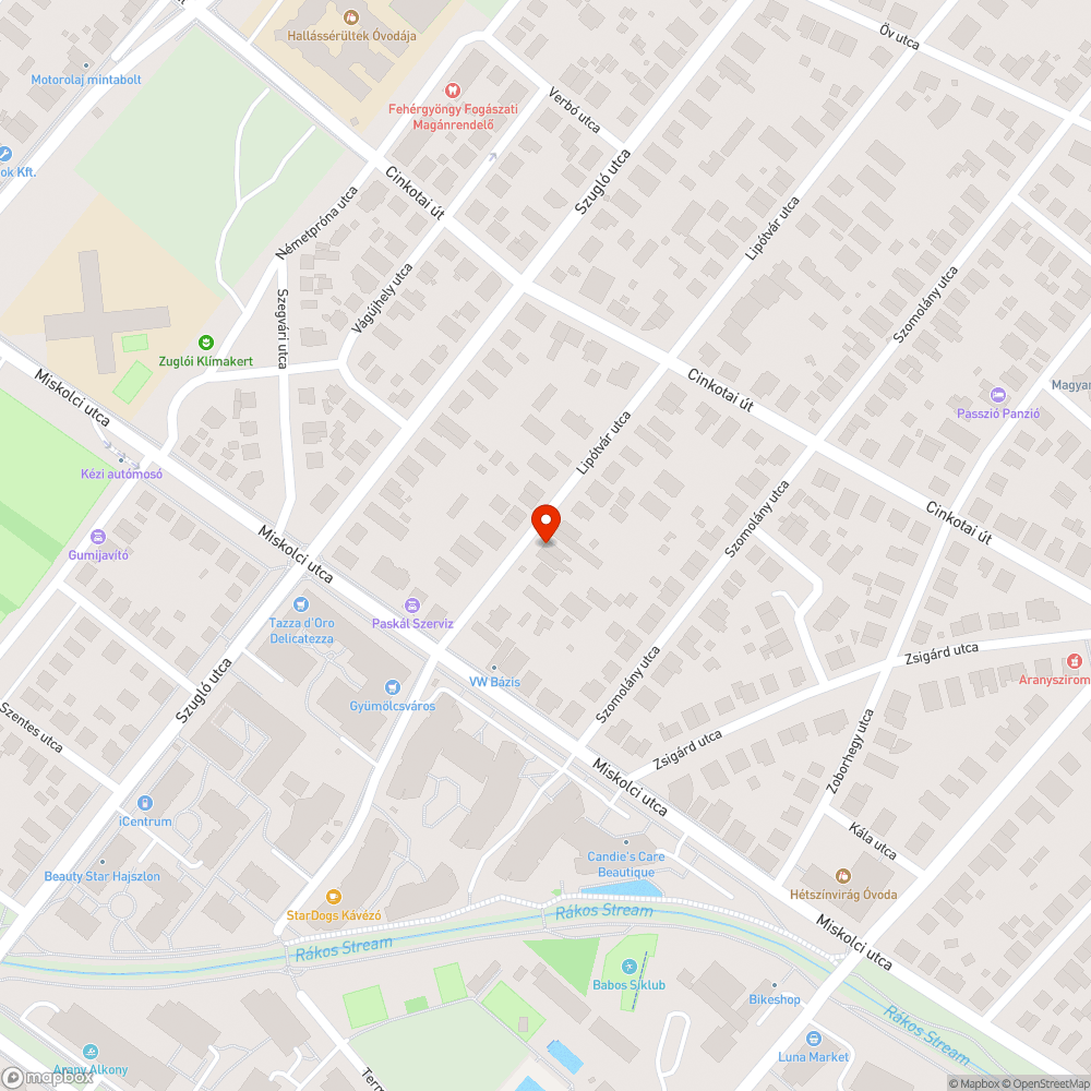 Kiszáradt fa bejelentés helye