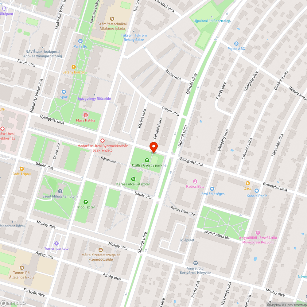 Törött ivókút bejelentés helye