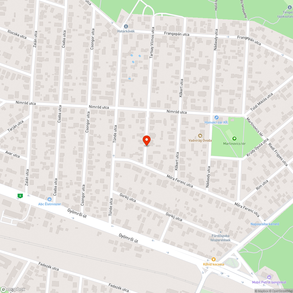 Kitört oszlop bejelentés helye