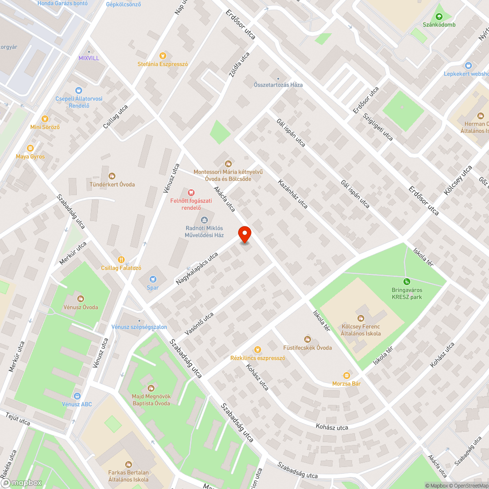 Lezárt járdaszakasz bejelentés helye