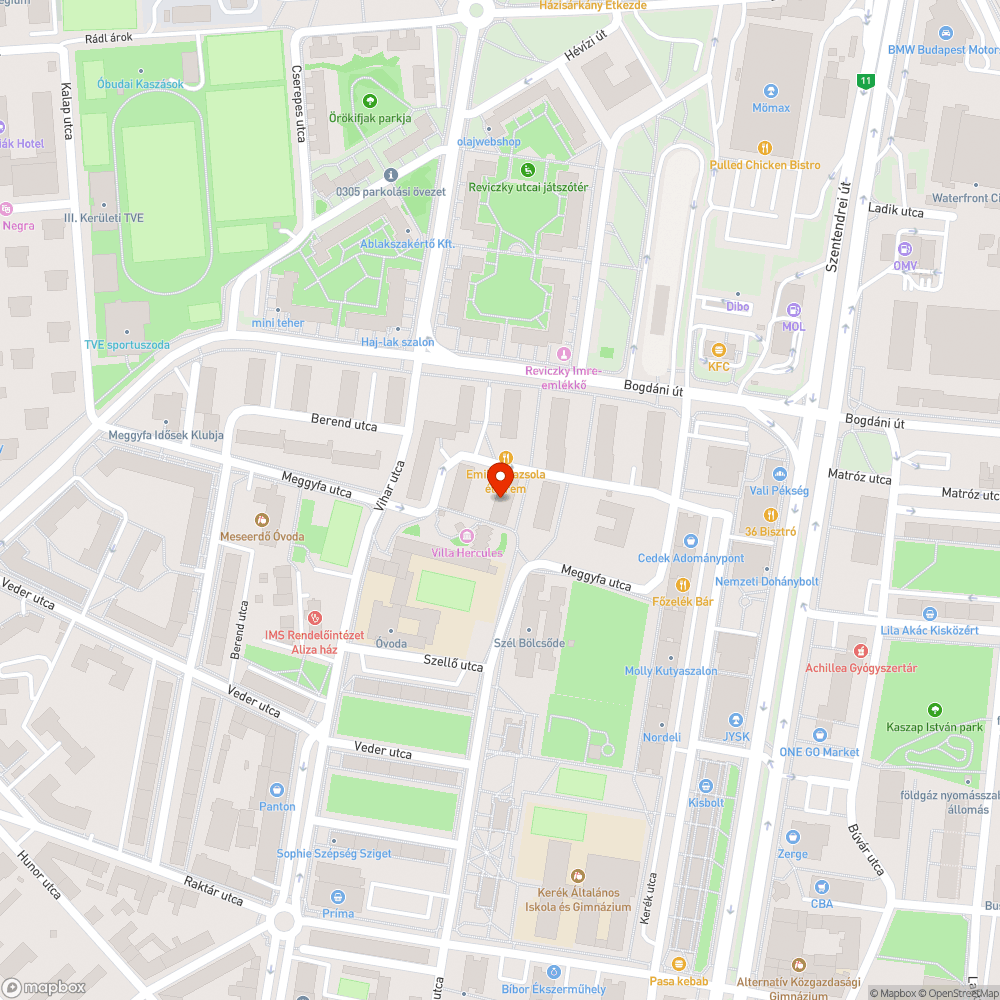 Kidőlt fa bejelentés helye