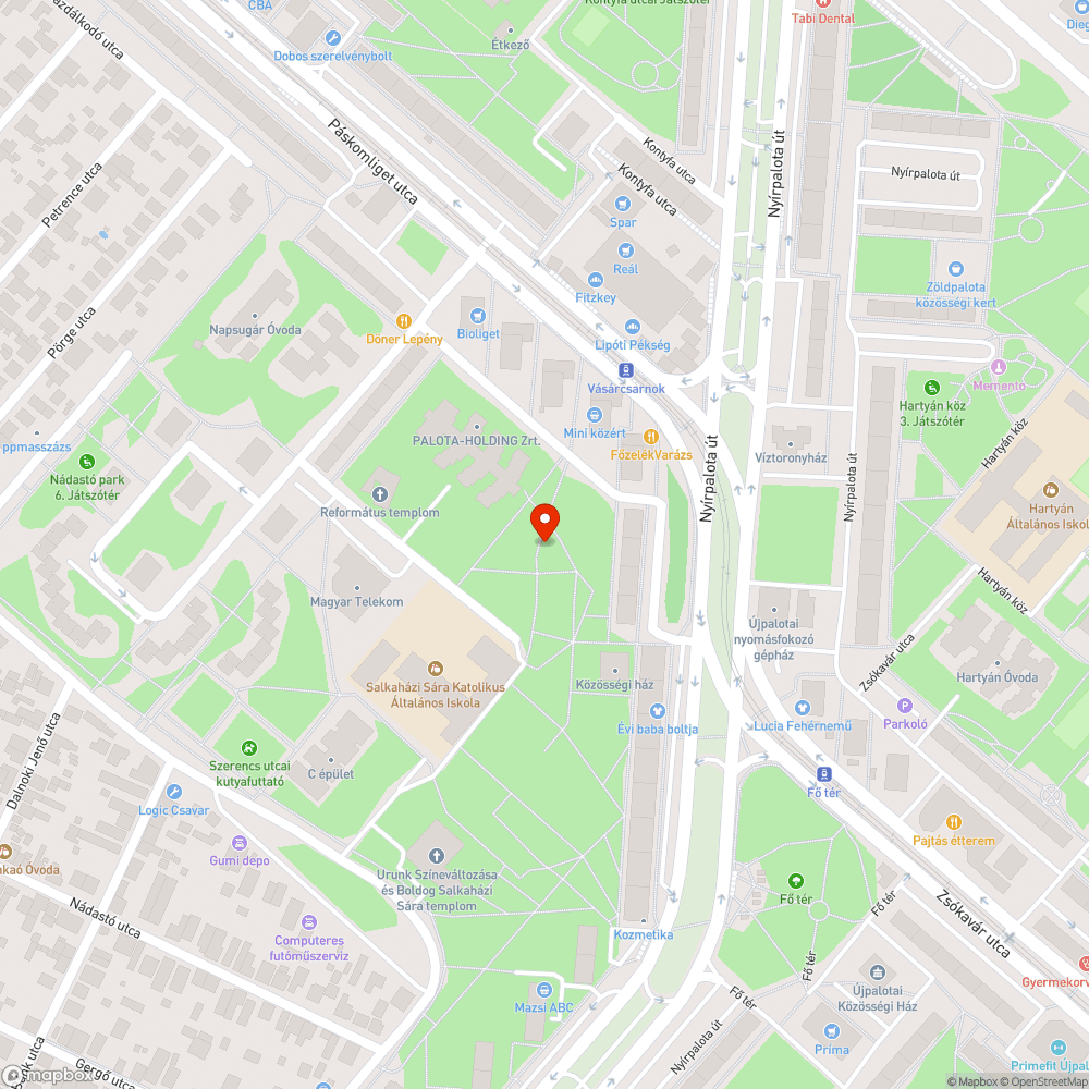 Törött pad bejelentés helye