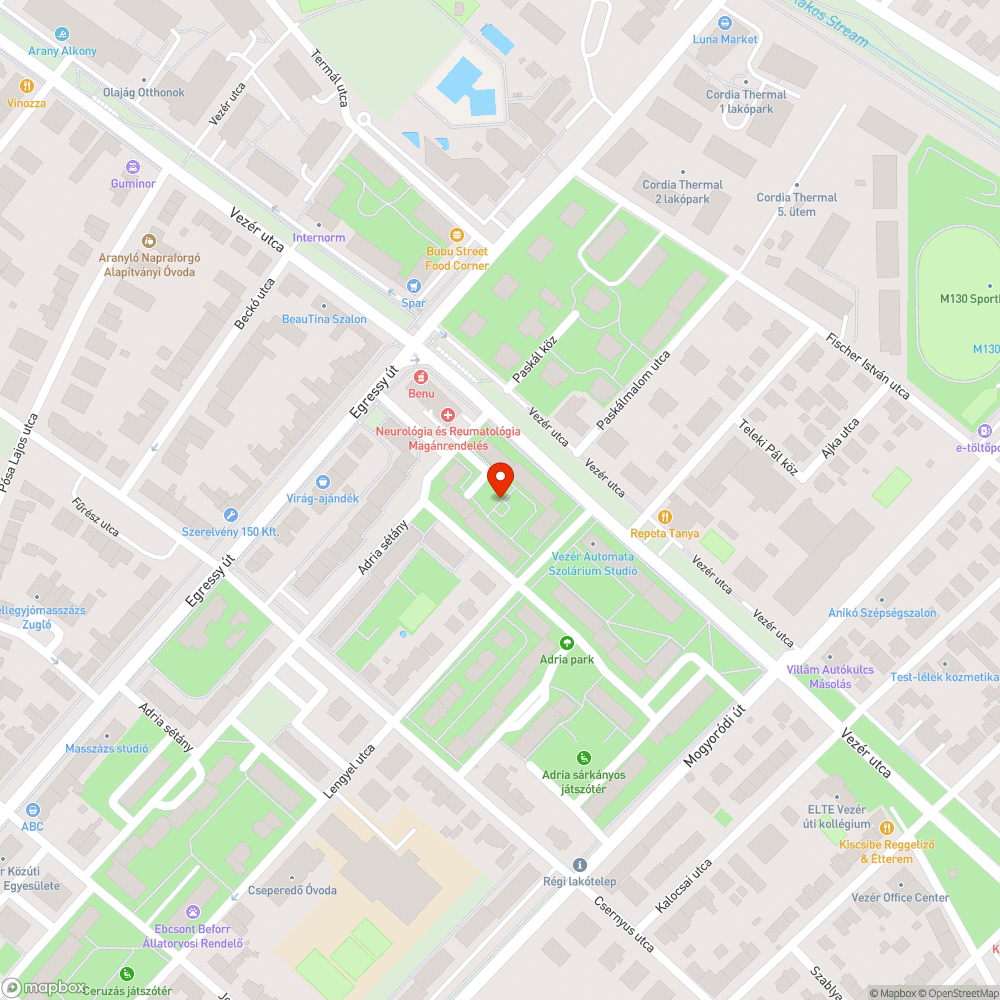 Leszakadt pad az Adria lakótelepen bejelentés helye