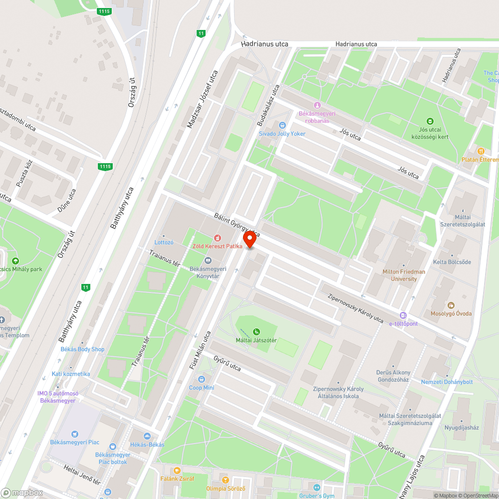 Leszakadt faág bejelentés helye