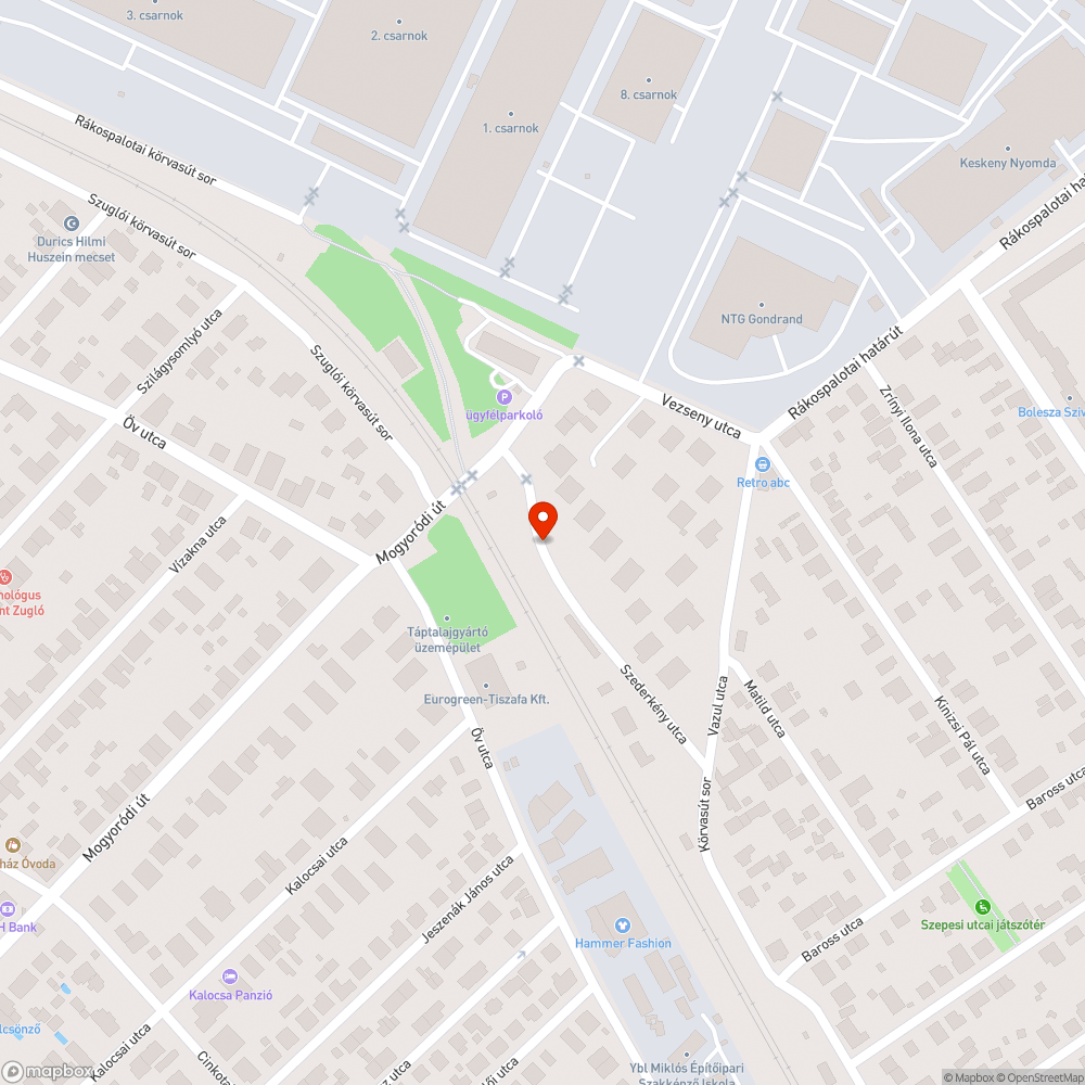 Kátyú bejelentés helye