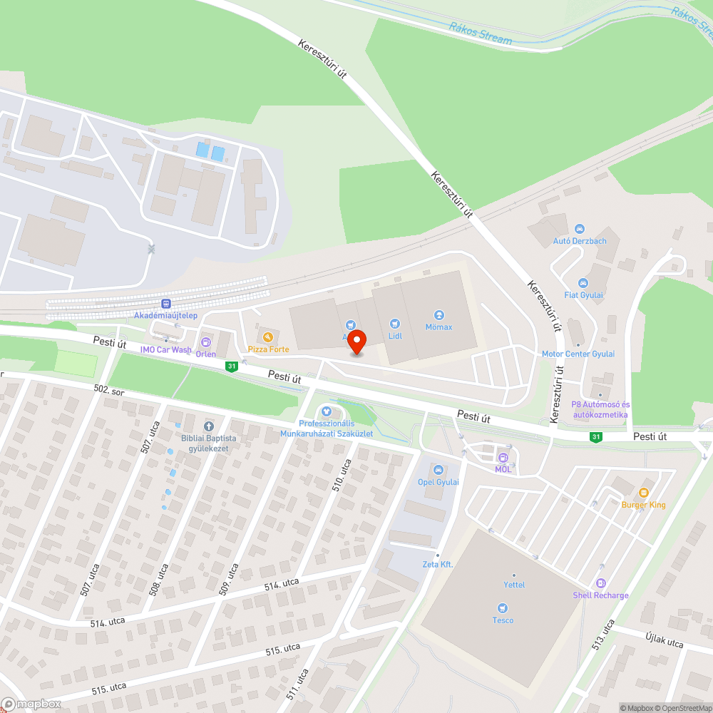 Autóroncs bejelentés helye