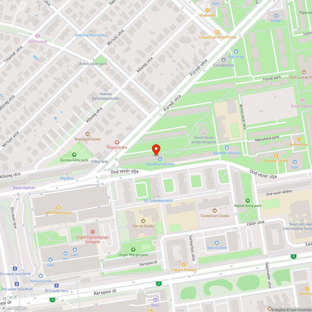 Elhanyagolt zöldterület bejelentés helye