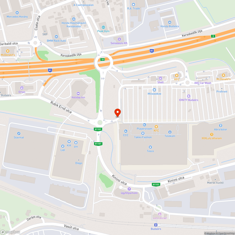 Folyamatosan kiújuló kátyú a Tesconál bejelentés helye