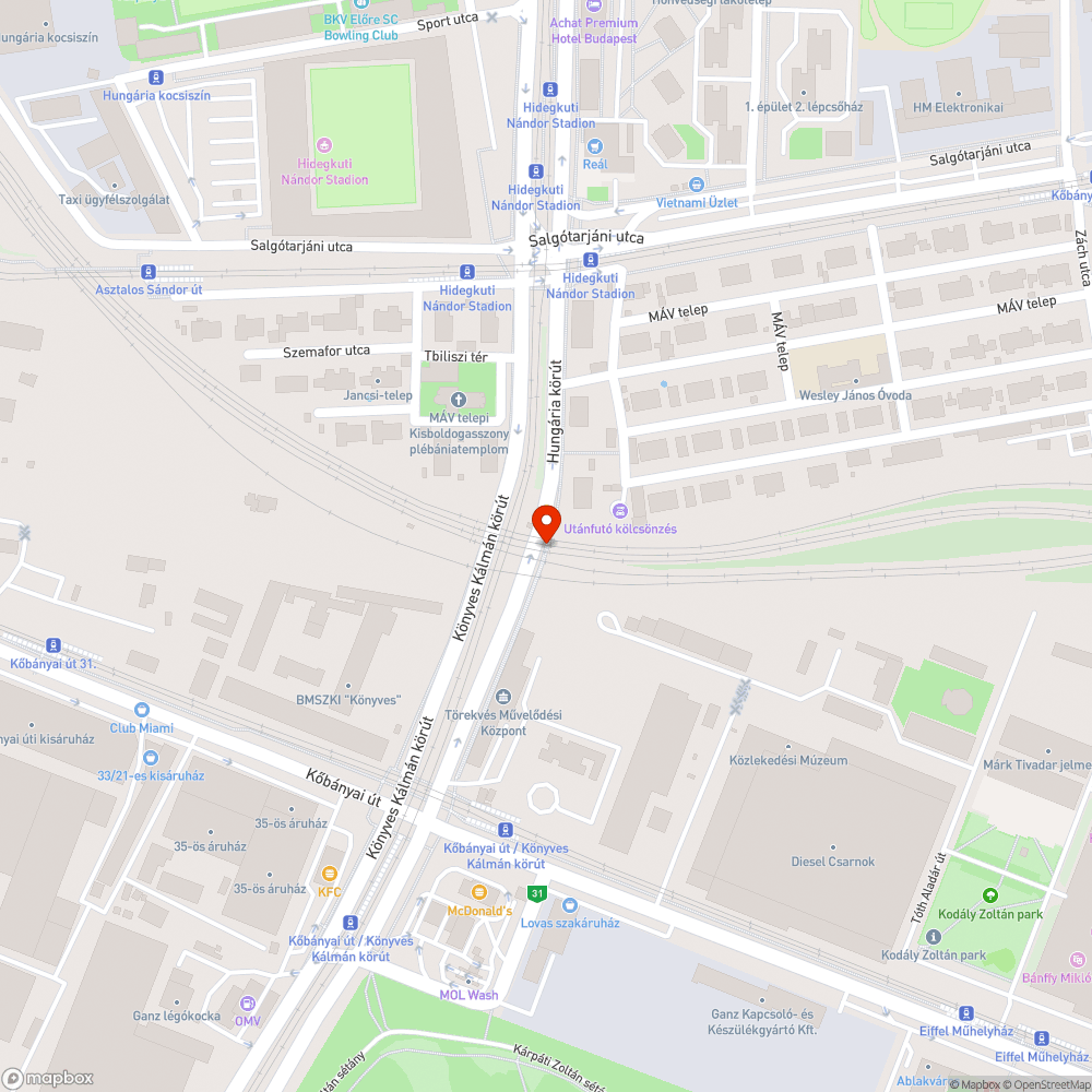 Beszakadt járda bejelentés helye