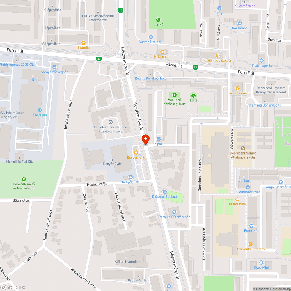 Hibás lámpafej bejelentés helye