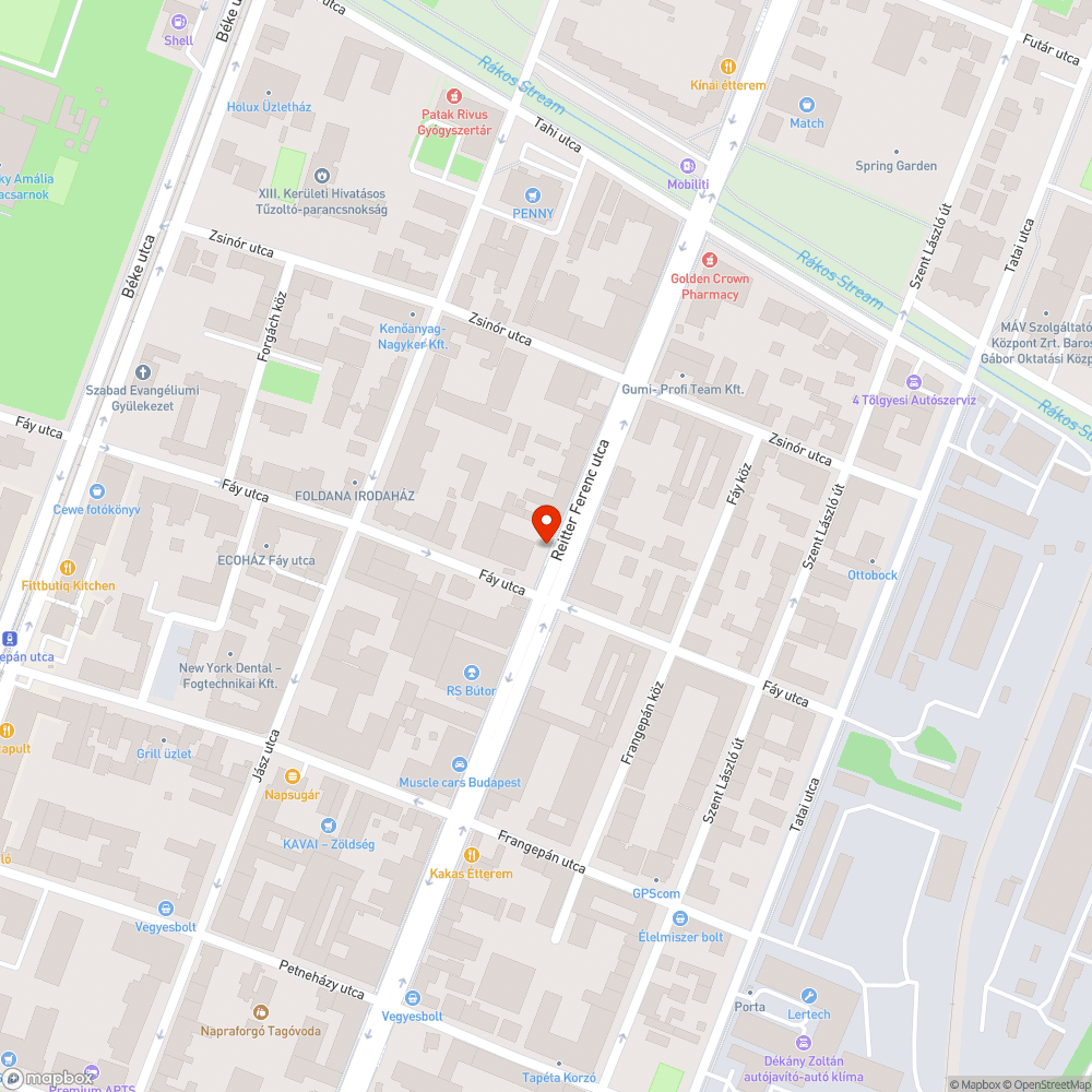 Reitter Ferenc utca elválasztó sövény bejelentés helye