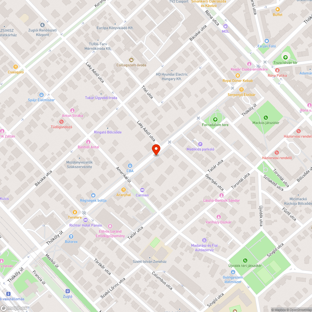 Szervizútnak használt járda bejelentés helye