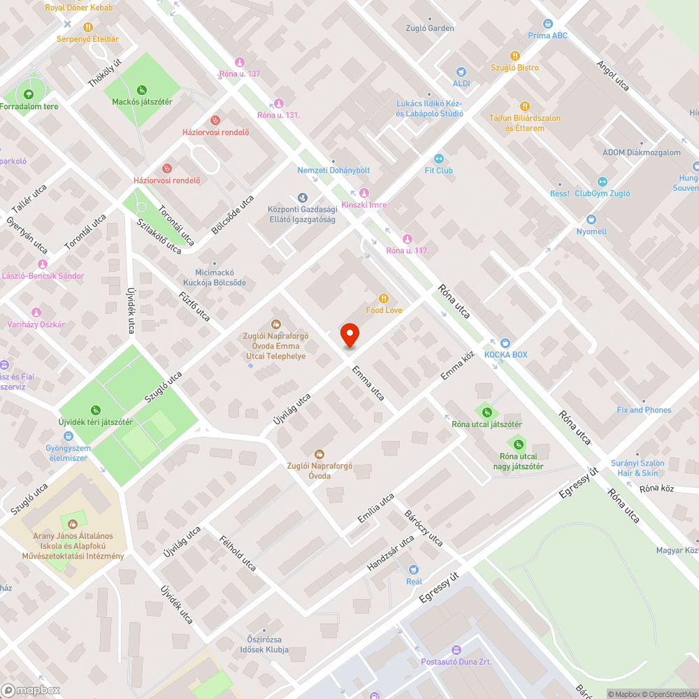 Kiszáradt fa bejelentés helye